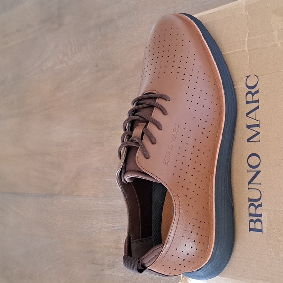 Bruno Marc Other - Bruno Marc Smart Casual Oxford Style Sneakers - Brown/Black - Size: Men 12